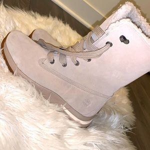 Gray timberland boots